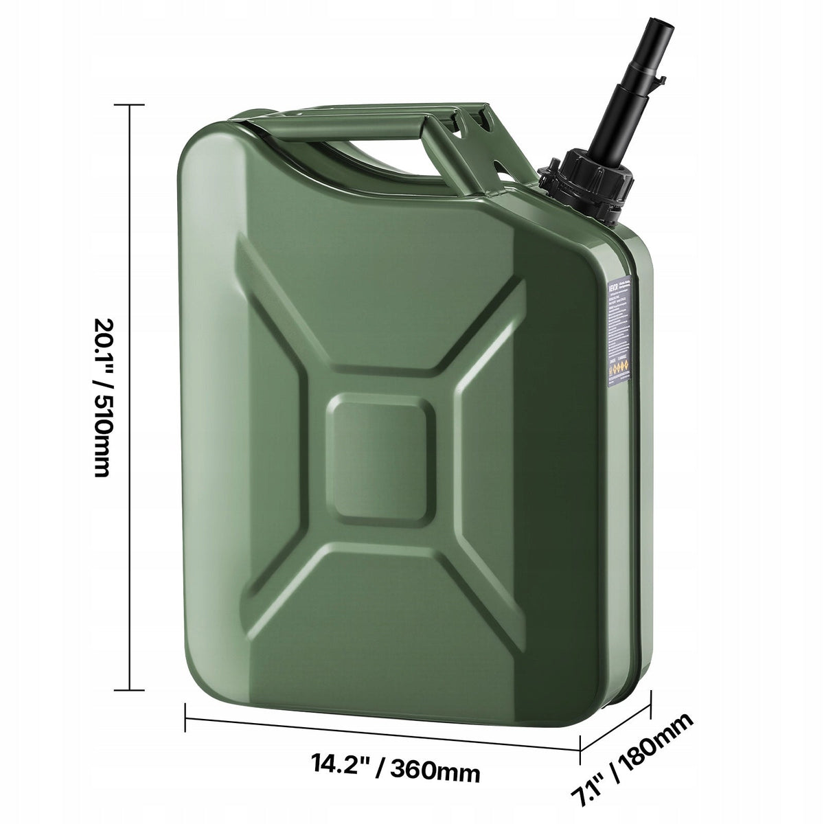 VEVOR 20L FUEL CAN 2 PCS METAL WITH SPOUT AND STRONG HANDLE