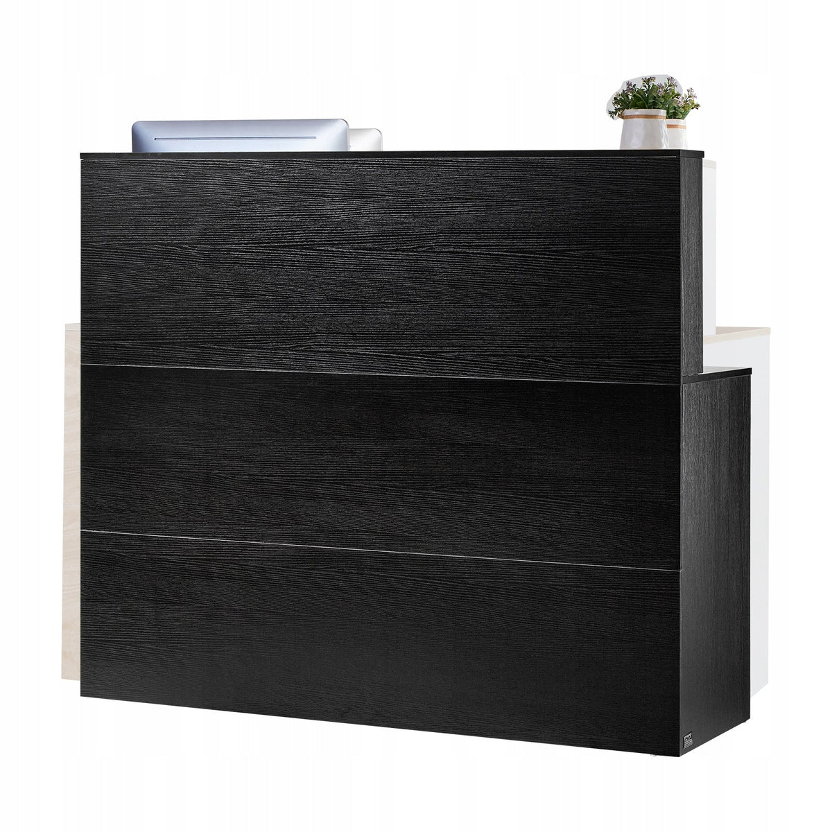 RECEPTION DESK VEVOR RECEPTION COUNTER L-SHAPED DRAWER STORAGE BLACK