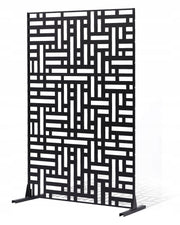 VEVOR METAL PRIVACY SCREEN 120X50.8X193CM STURDY OUTDOOR BLACK