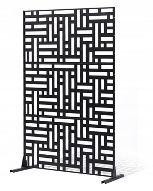 VEVOR METAL PRIVACY SCREEN 120X50.8X193CM STURDY OUTDOOR BLACK