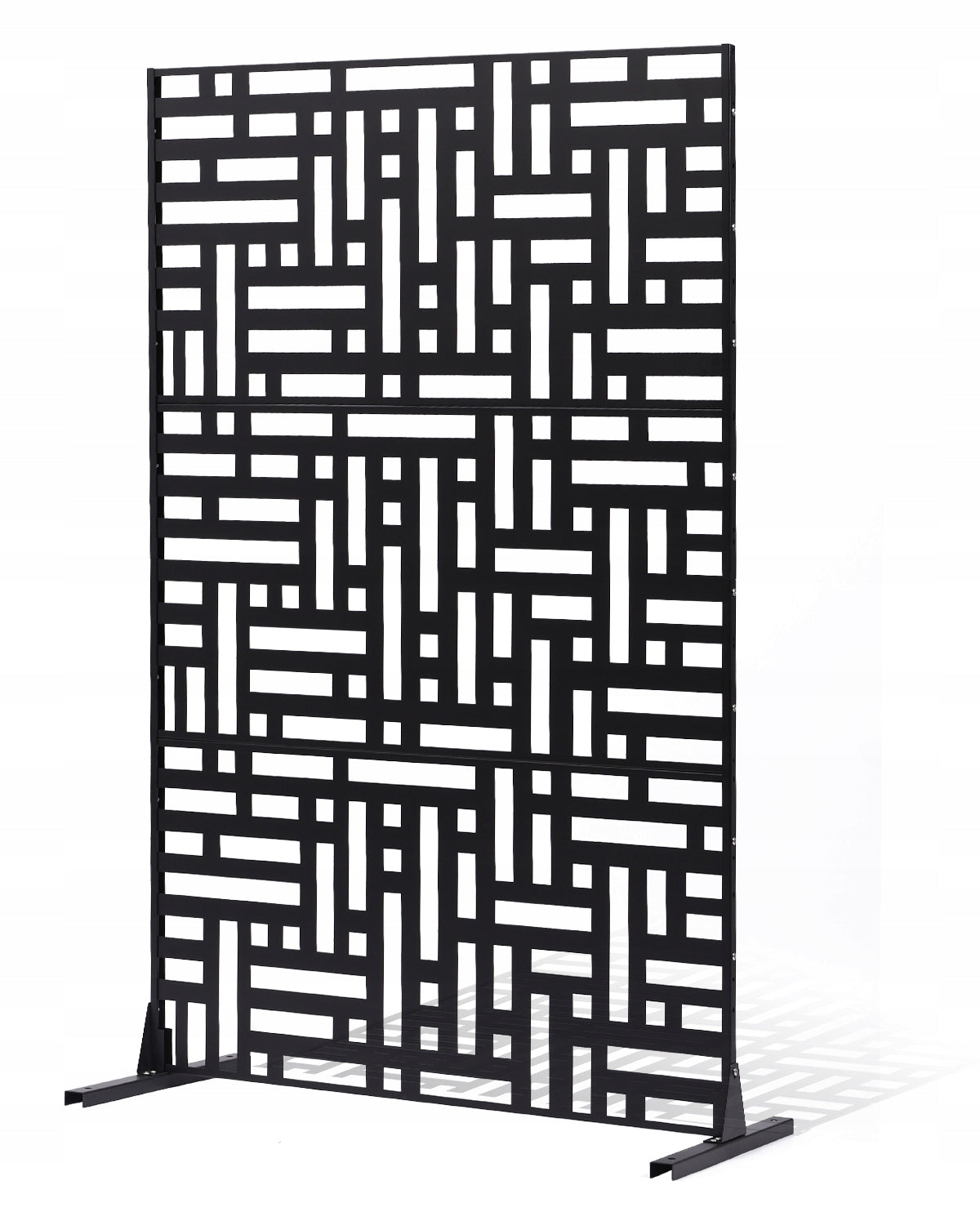 VEVOR METAL PRIVACY SCREEN 120X50.8X193CM STURDY OUTDOOR BLACK