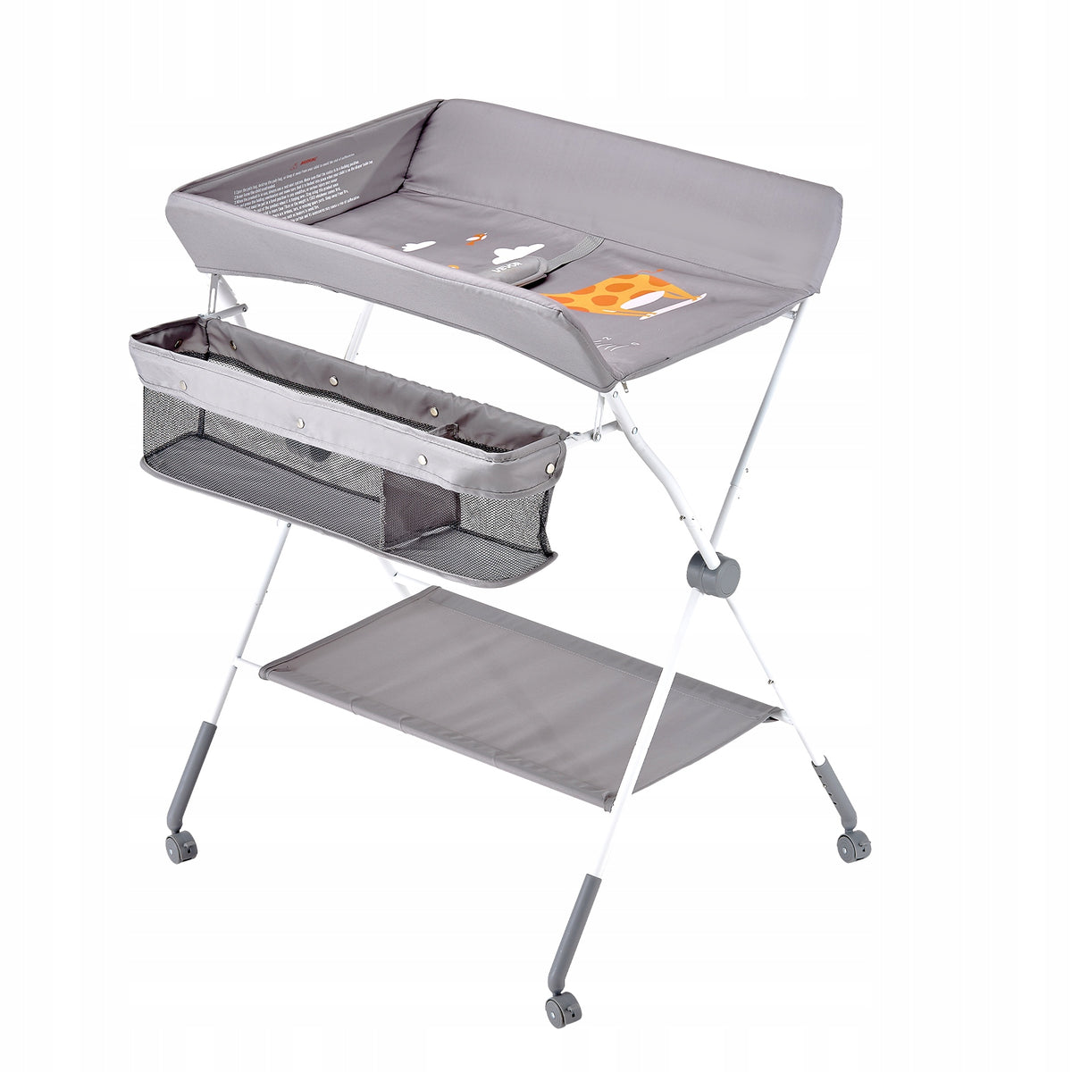 VEVOR FOLDABLE CHANGING TABLE WITH HEIGHT ADJUSTMENT AND 2 DRAWERS, STURDY