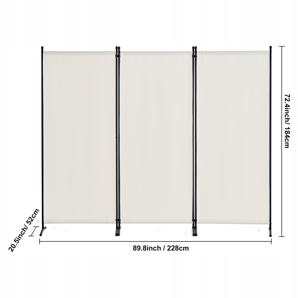 VEVOR 3-PANEL ROOM DIVIDER FOLDING SCREEN WHITE STRONG AND COMPACT
