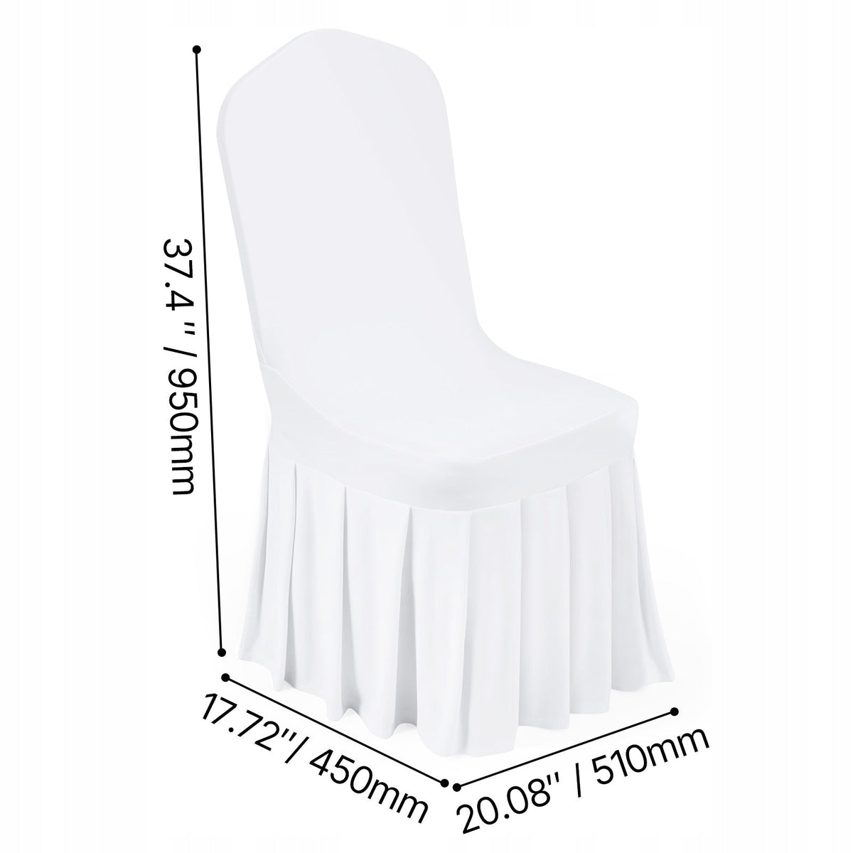 VEVOR CHAIR COVERS 30 PCS WHITE ELASTIC WASHABLE FLAT FRONT