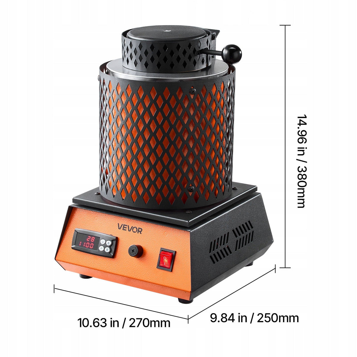 VEVOR 1350W Digital Electric Gold Melting Furnace with Ceramic Crucible