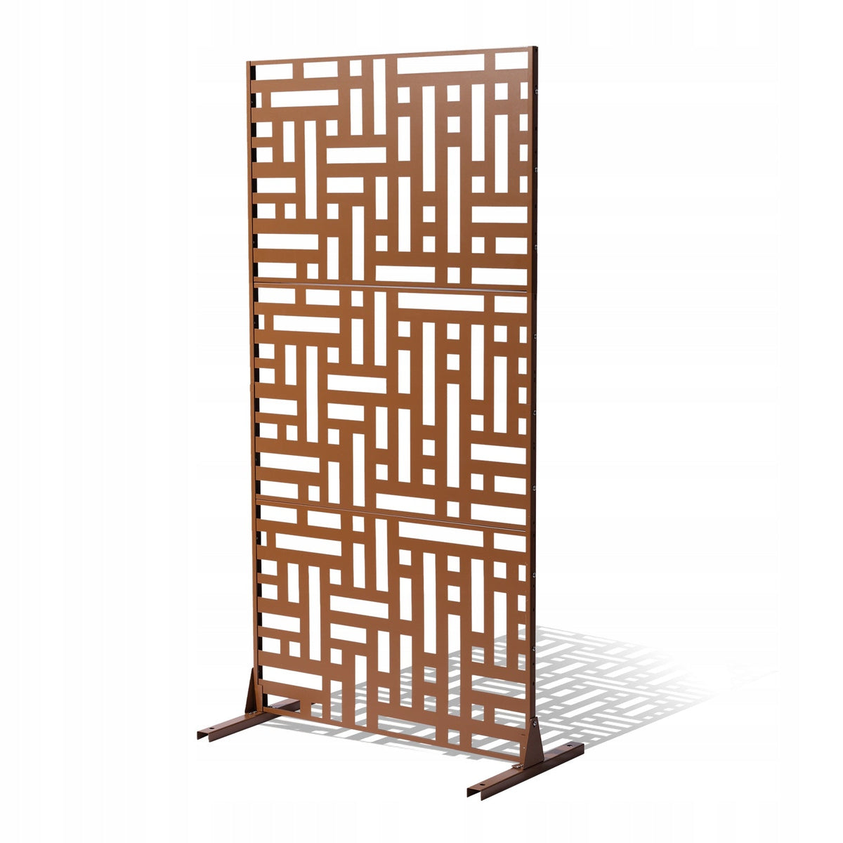 VEVOR METAL SCREEN 3-PANEL 120X50.8X193 CM BROWN SCREEN
