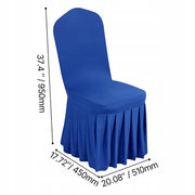 VEVOR 30 CHAIR COVERS BLUE ELASTIC WASHABLE FLAT FRONT