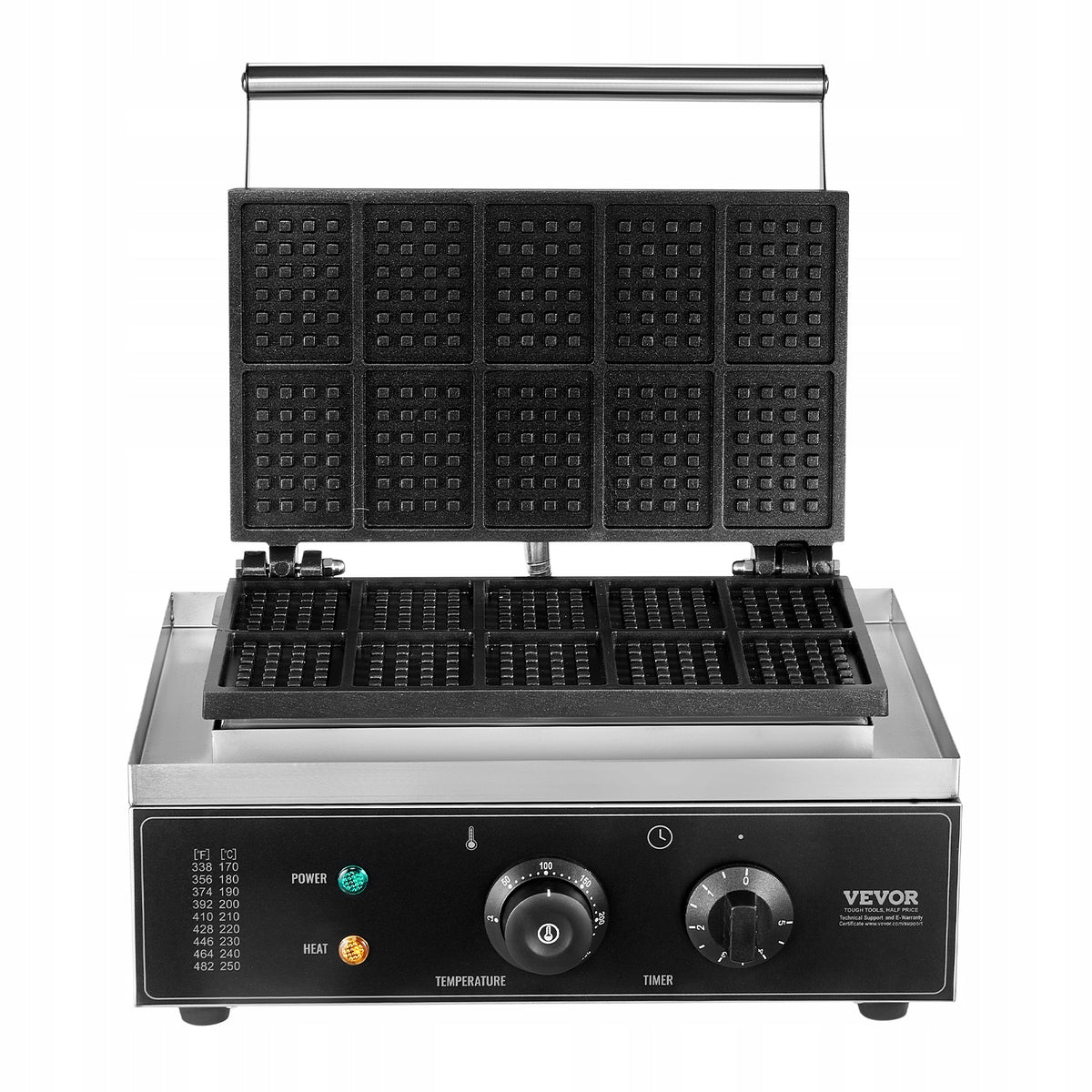 VEVOR PROFESSIONAL WAFFLE MAKER 1550W STAINLESS STEEL COATING