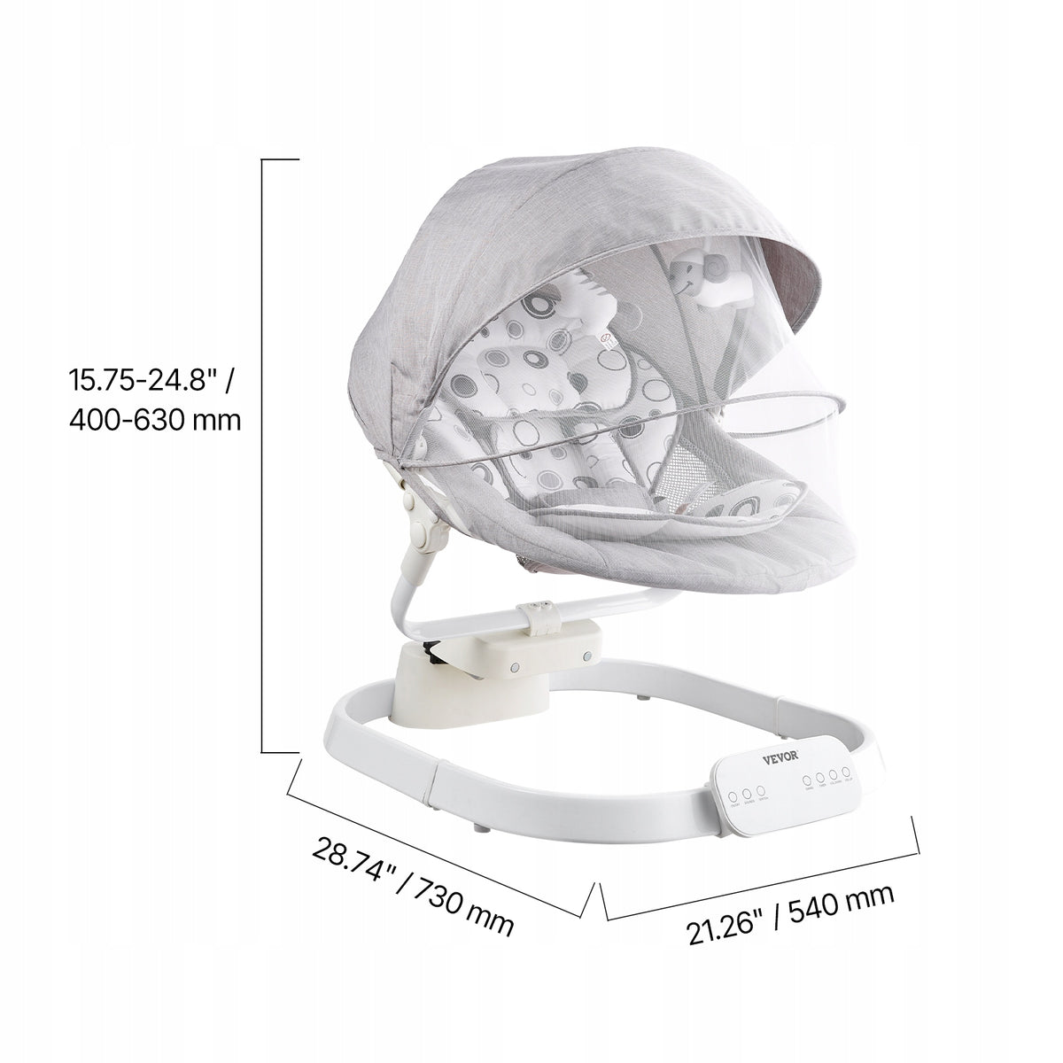 VEVOR ELECTRIC BABY SWING 3 SPEEDS REMOTE BLUETOOTH