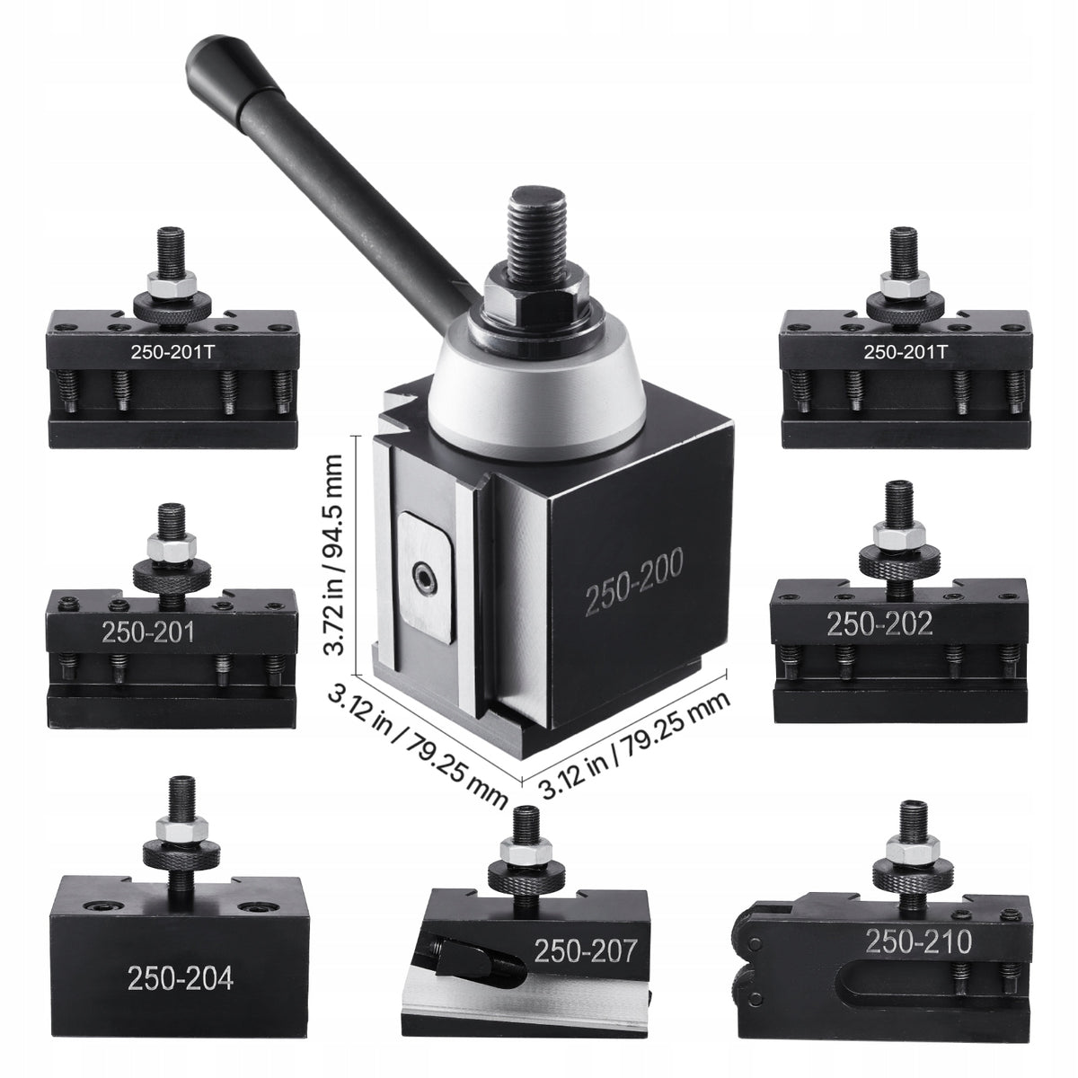 VEVOR QUICK CHANGE TOOL POST SET 8 PCS FOR LATHES 10-15 INCH