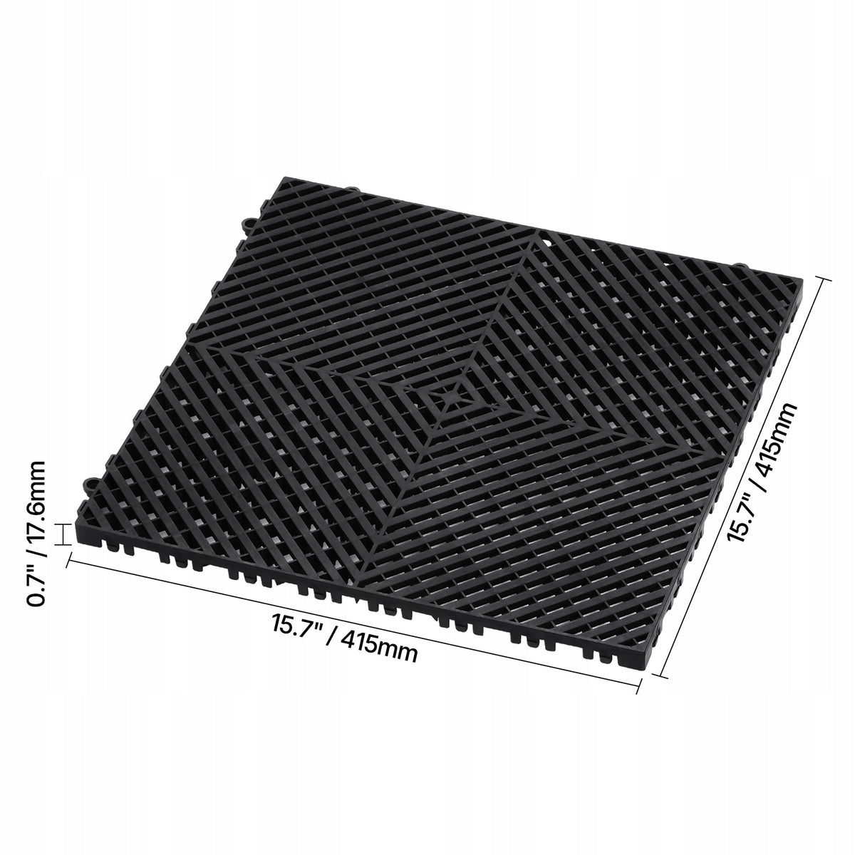 VEVOR MODULAR DRAINAGE MAT 24 PCS 415X415MM STRONG INTERLOCKING SYSTEM PP