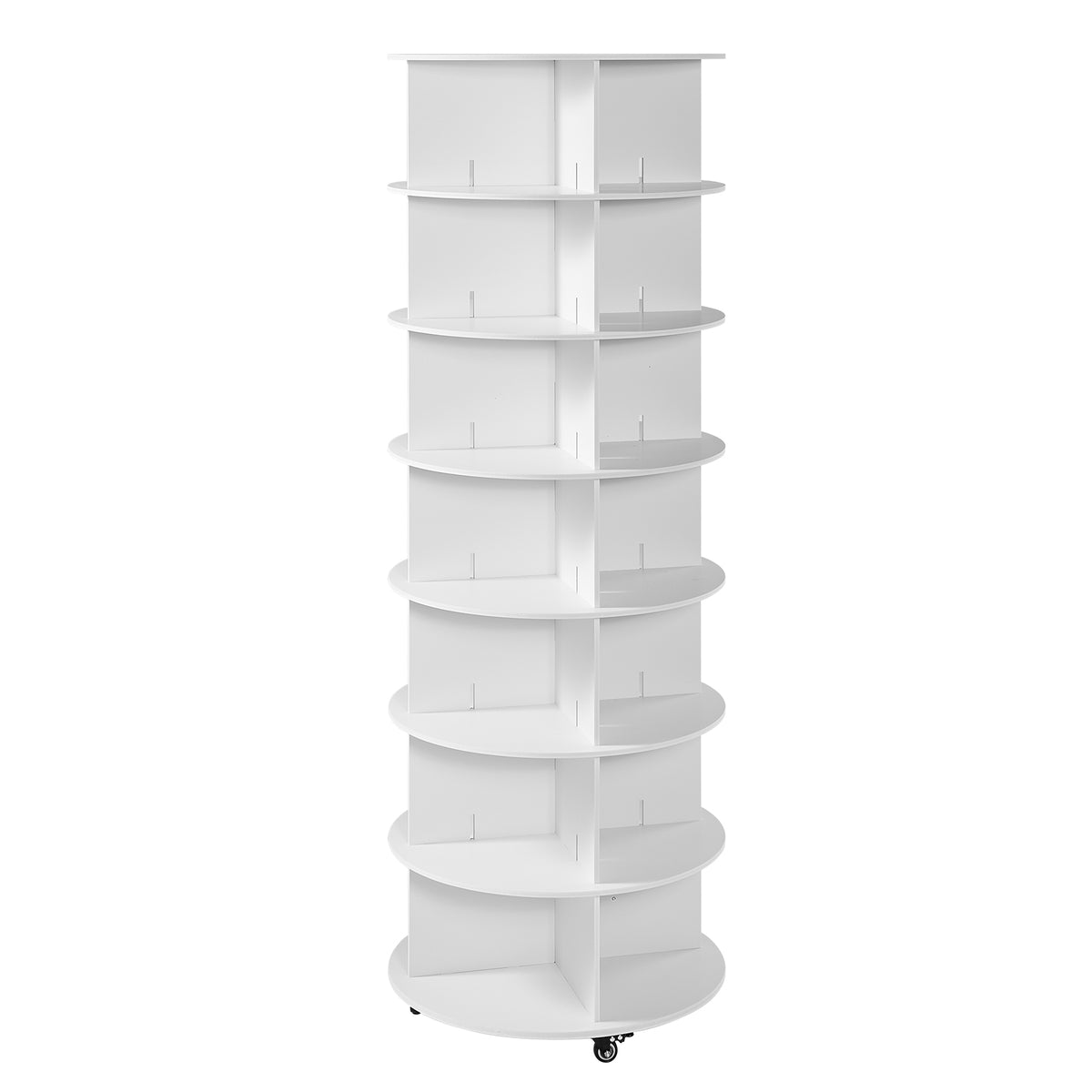 PROFESSIONAL VEVOR ROTATING SHOE RACK 7 TIERS FOR 28 PAIRS OF SHOES WHITE
