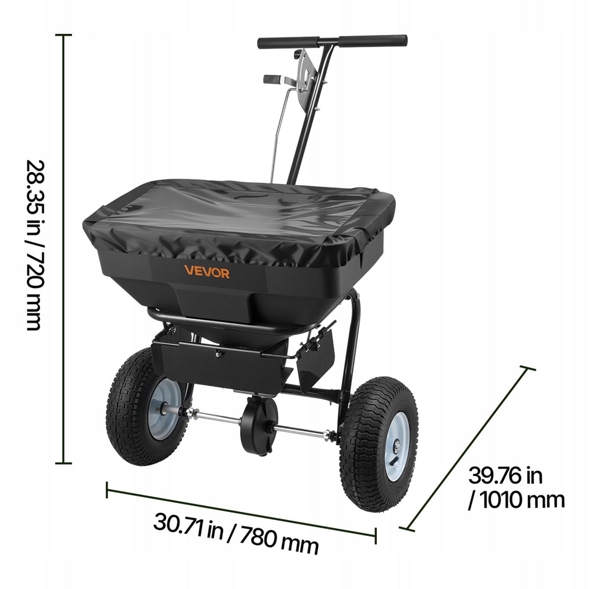 VEVOR SPREADER 59 KG PROFESSIONAL FERTILIZER 3.66M WIDTH 30 POSITIONS
