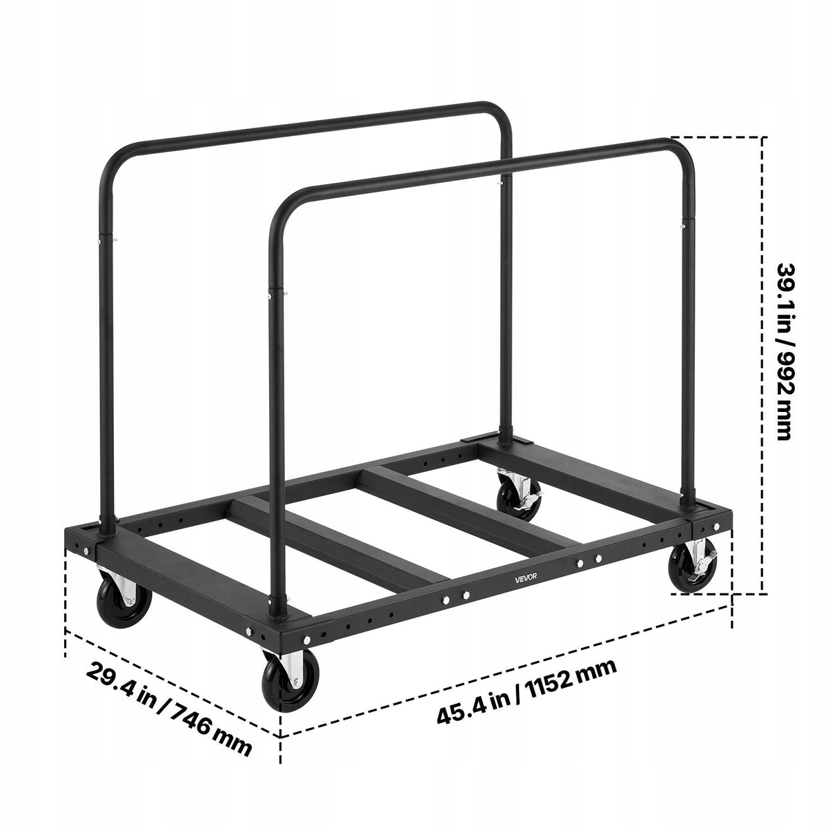 VEVOR 816 KG DOLLY TRANSPORT CART PANEL CART WITH SWIVEL CASTERS