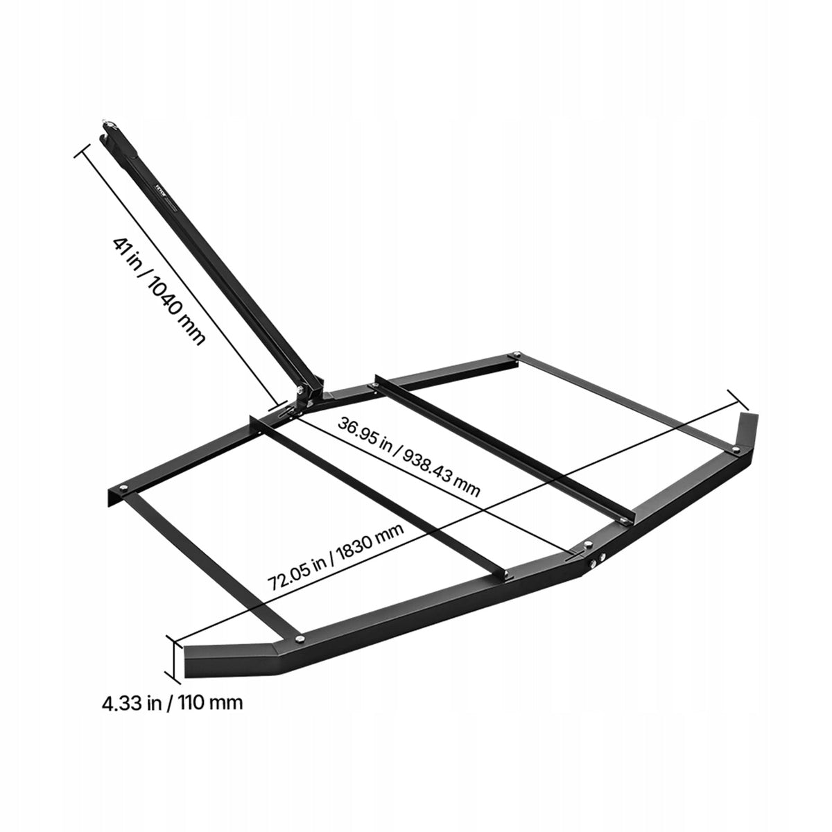 VEVOR TOW-BEHIND HARROW 183X198X11 CM STEEL DRIVEWAY LEVELER Q235 HEAVY-DUTY