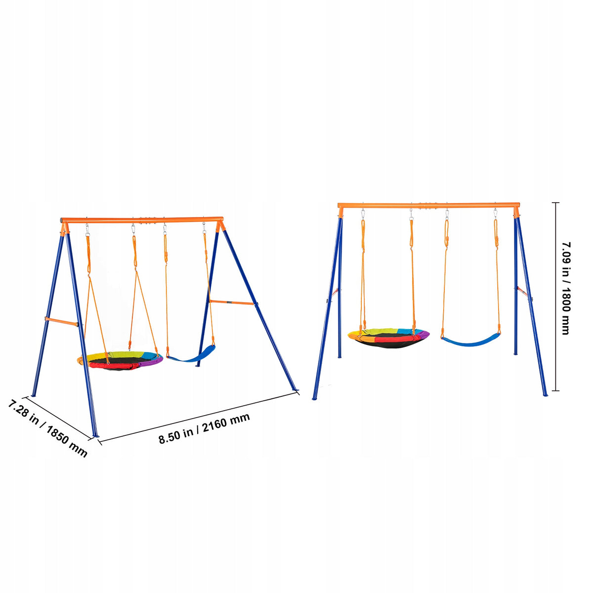 VEVOR A-FRAME GARDEN SWING SET 200 KG CAPACITY 1 PREMIUM SEAT