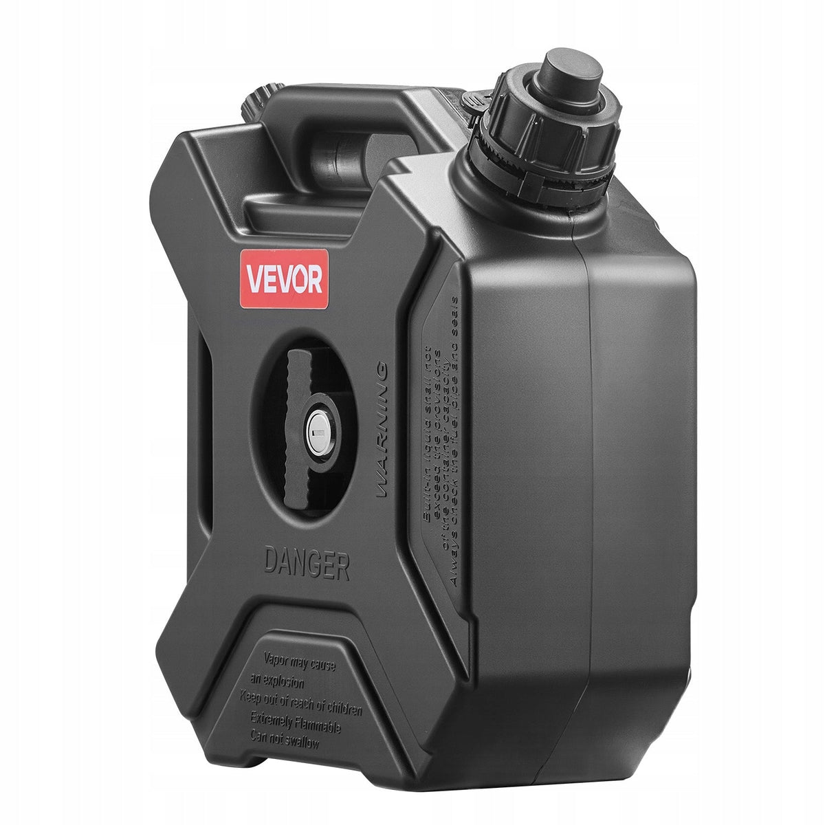 VEVOR 5L FUEL CANISTER STRONG WITH SPOUT LOCKABLE ANTI-THEFT HDPE