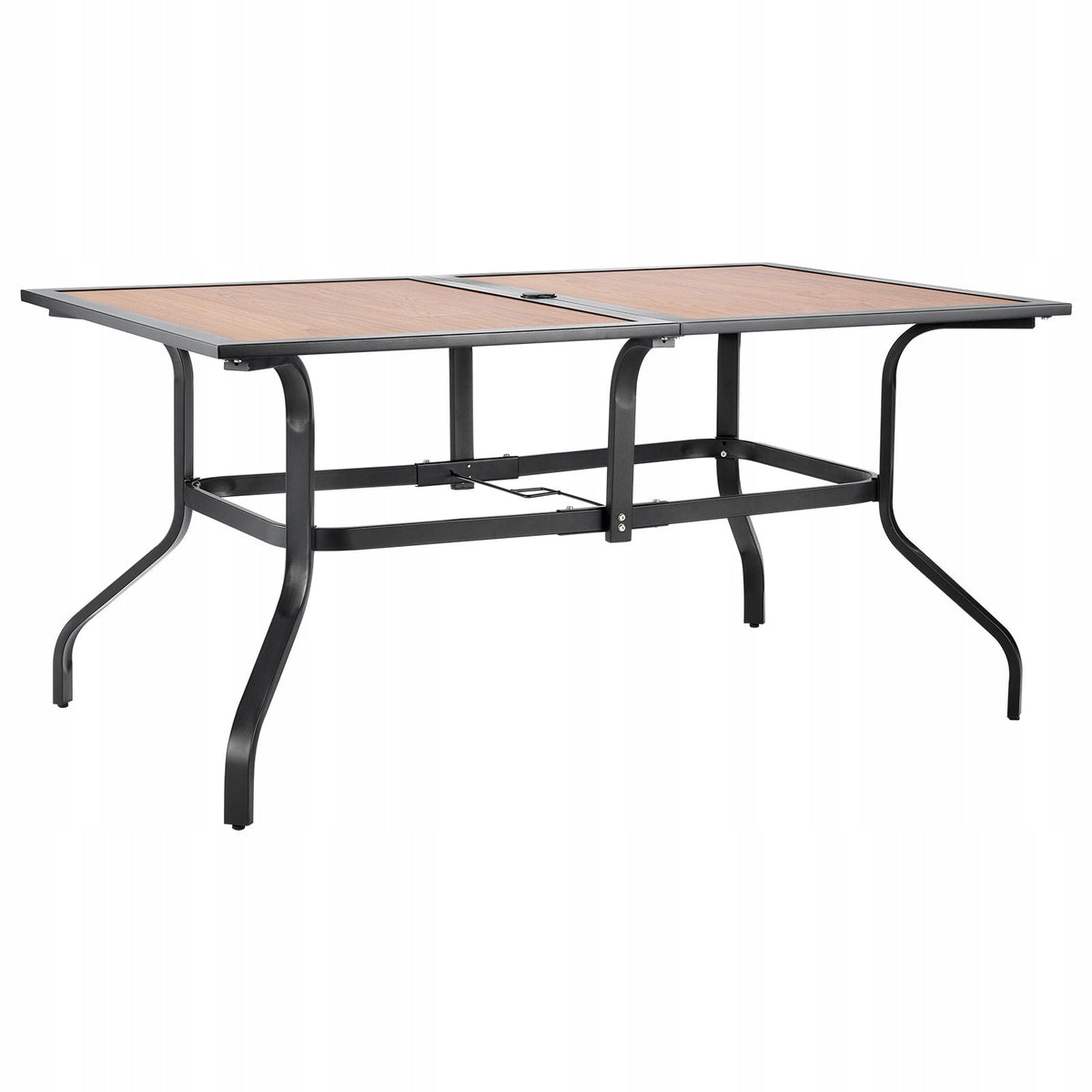VEVOR GARDEN TABLE 150X96X72.5CM STURDY PATIO TABLE WITH PARASOL HOLE
