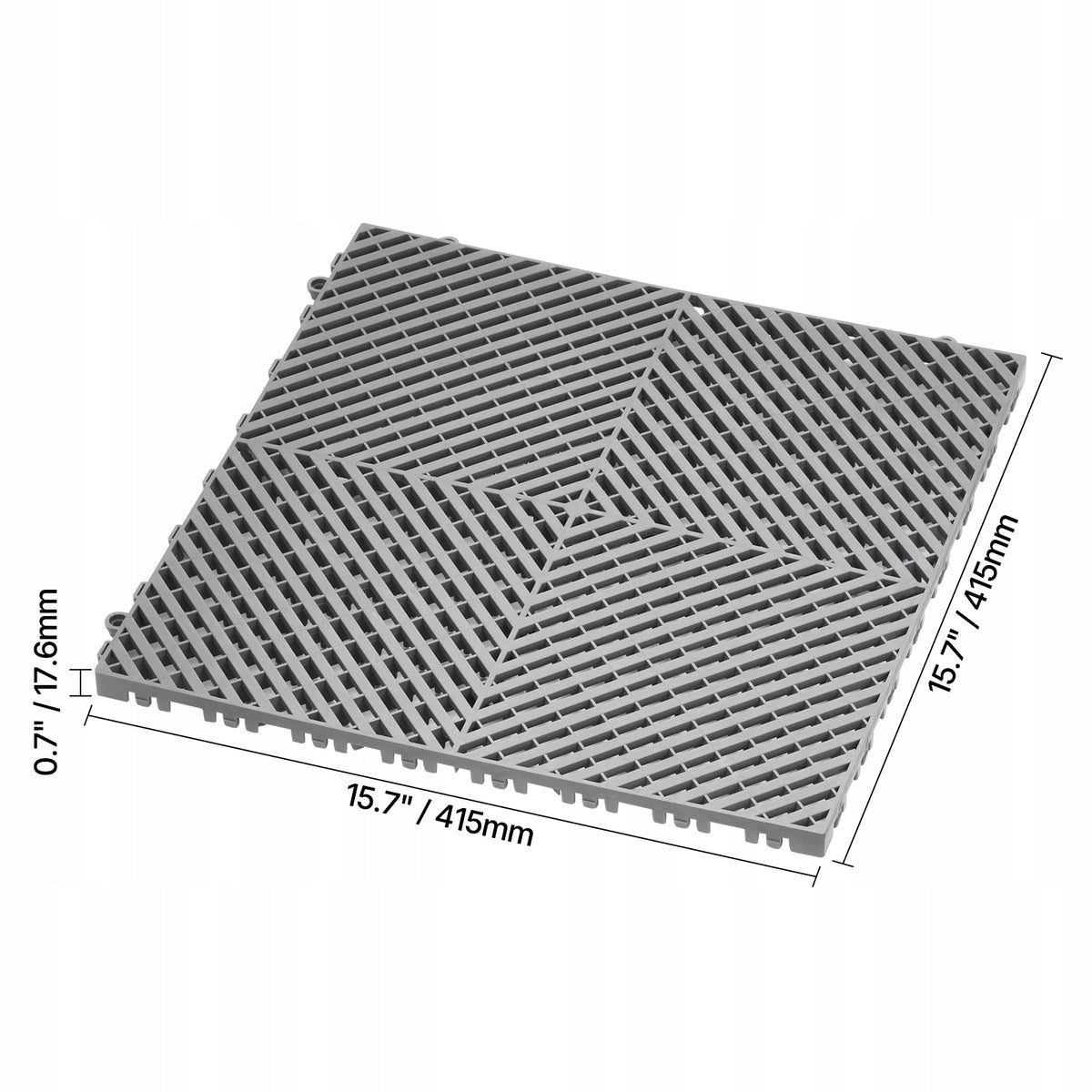 VEVOR MODULAR DRAINAGE MAT 24 PCS 15.7X15.7 INCH PP NON-SLIP