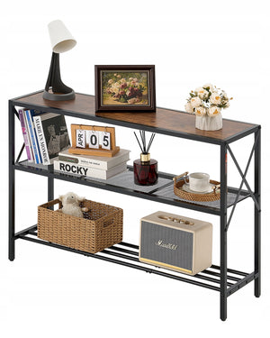 VEVOR NARROW CONSOLE TABLE 106 CM 3-TIER STRONG METAL FRAME