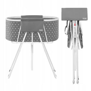 VEVOR PORTABLE FOLDABLE ELEVATED DOG BATH TUB WITH DRAINAGE SYSTEM GREY
