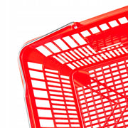 VEVOR ROBUST SHOPPING BASKET 12 PCS 21L FOLDABLE METAL HANDLES RED