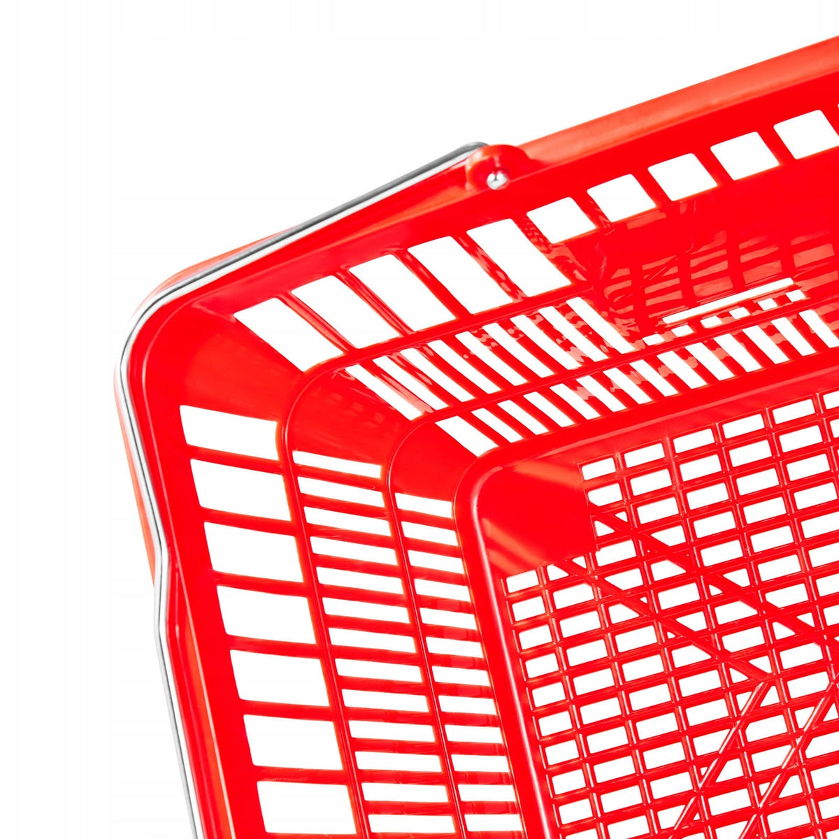 VEVOR ROBUST SHOPPING BASKET 12 PCS 21L FOLDABLE METAL HANDLES RED