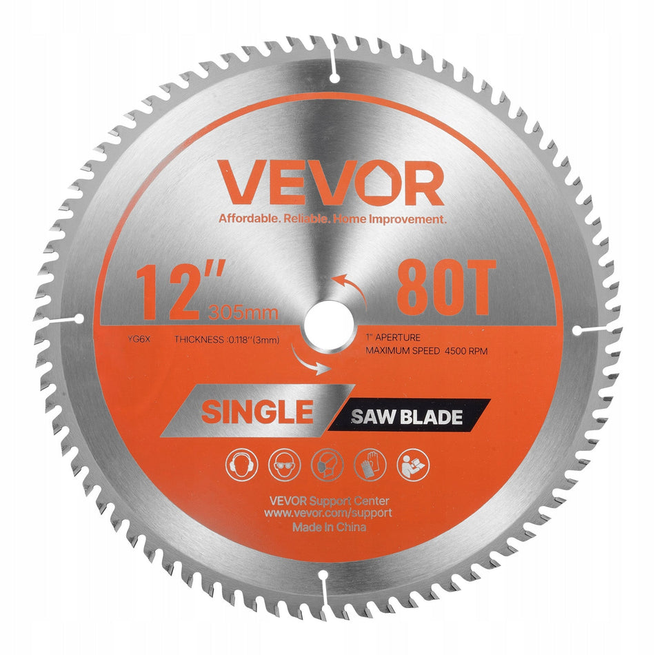 VEVOR CIRCULAR SAW BLADE 305 MM 80 TEETH THICKNESS 3 MM PRECISE AND POWERFUL