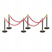 VEVOR STANCHIONS 6 PCS WITH 4 RED VELVET ROPES STRONG