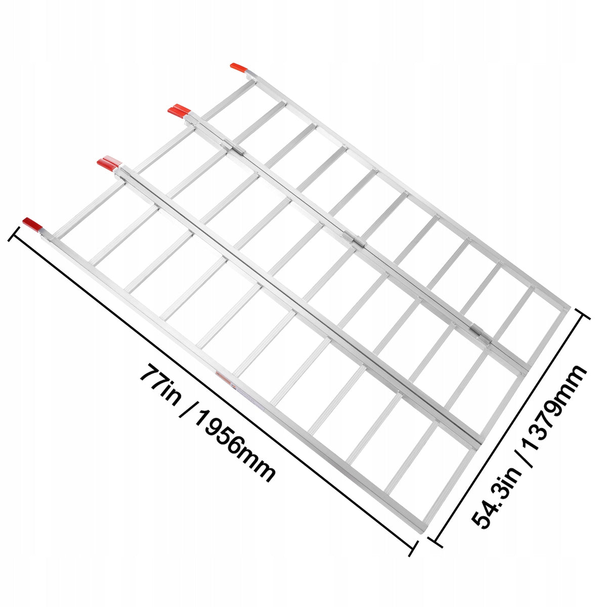 VEVOR ALUMINUM RAMPS TRIPLE FOLDING RAMP 1500LBS WITH STRAPS