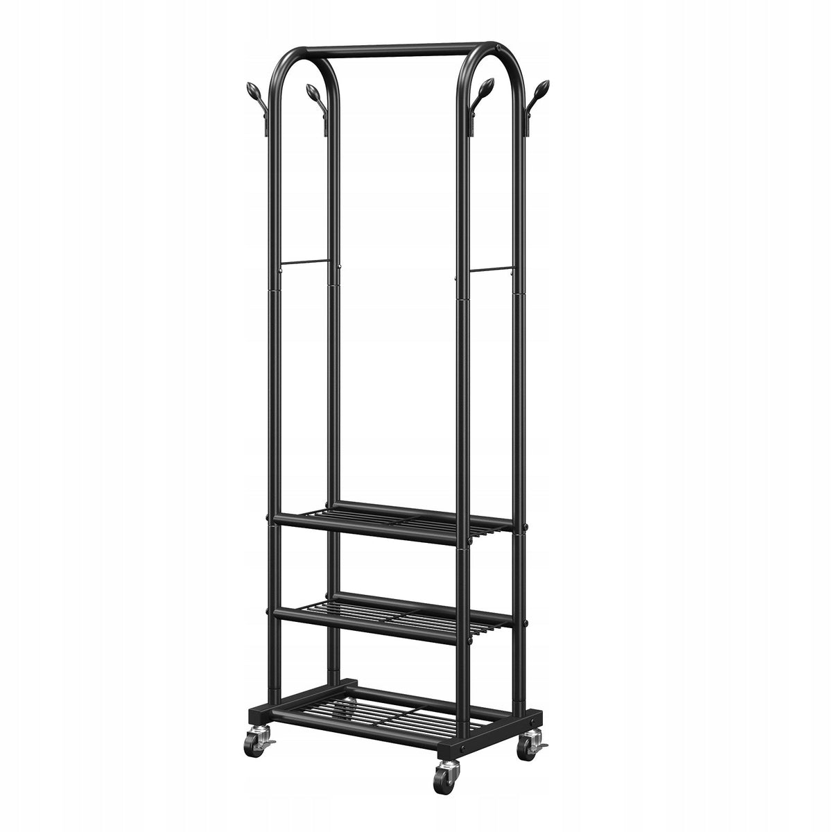 PROFESSIONAL VEVOR CLOTHES RACK ON WHEELS WITH RAIL AND 3 SHELVES