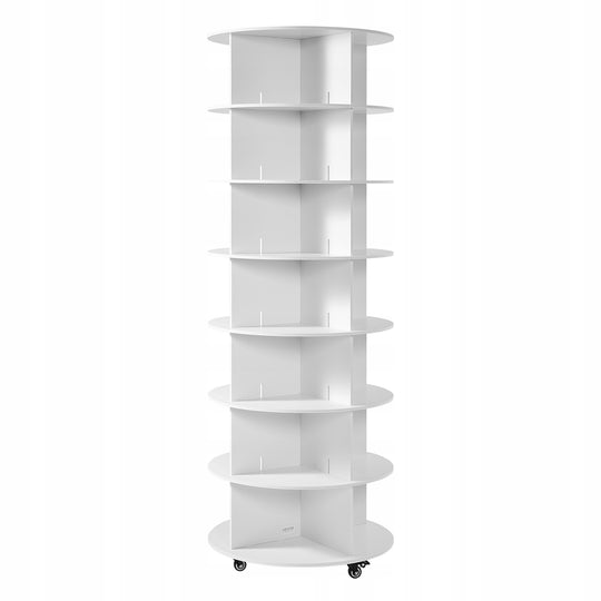PROFESSIONAL VEVOR ROTATING SHOE RACK 7 TIERS FOR 28 PAIRS OF SHOES WHITE