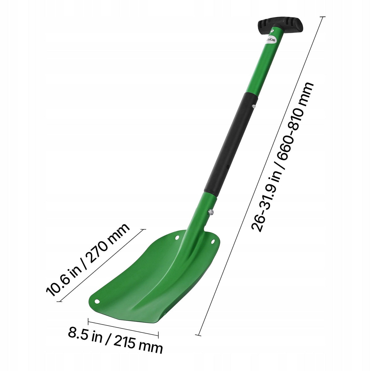 PROFESSIONAL ALUMINUM SNOW SHOVEL VEVOR 270X215 MM ADJUSTABLE LIGHTWEIGHT
