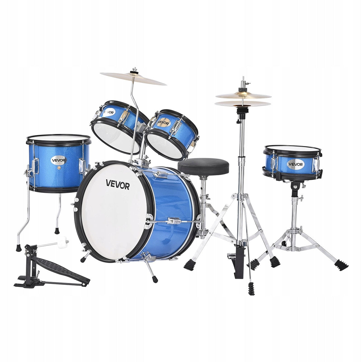 VEVOR 5-PIECE DRUM SET 14 INCH ADJUSTABLE THRONE DRUMSTICKS