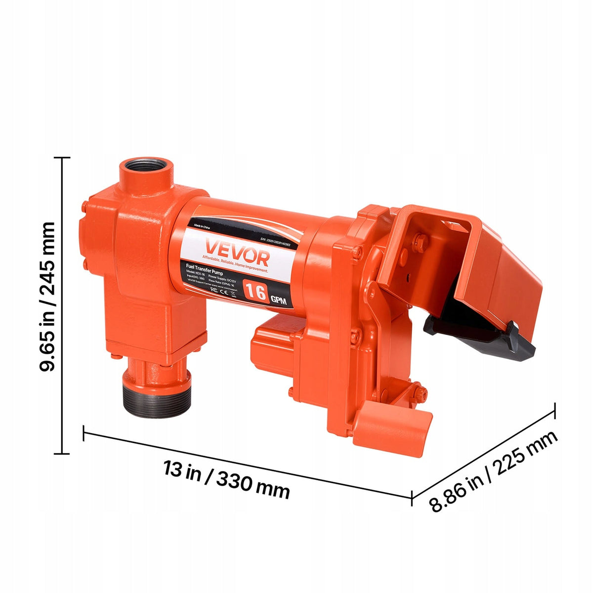 VEVOR FUEL TRANSFER PUMP 12V 60 5L MIN 1 4HP EXPLOSION-PROOF KIT