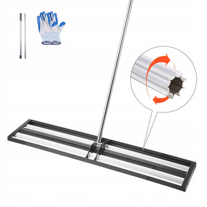 VEVOR 254X1219MM LAWN RAKE HEAVY DUTY LEVELLING RAKE WITH ADJUSTABLE HANDLE