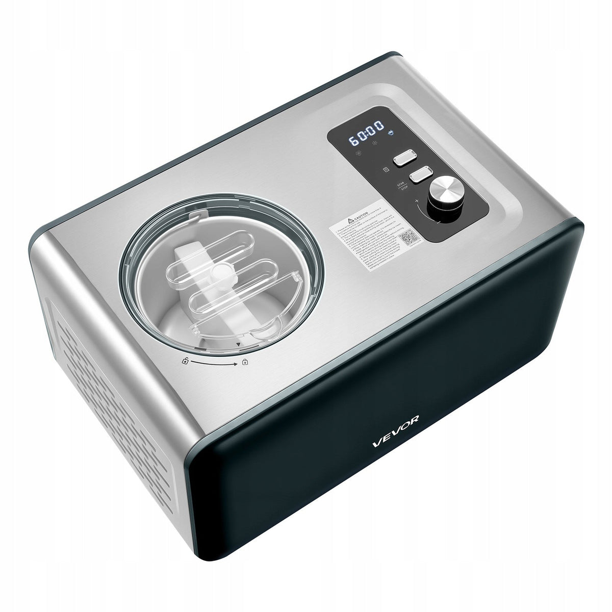 VEVOR 1.5L AUTOMATIC ICE CREAM MAKER WITH BUILT-IN 150W COMPRESSOR