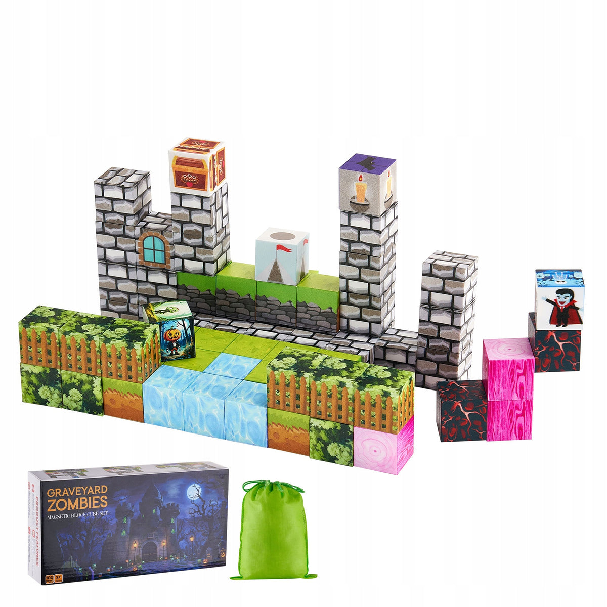 VEVOR MAGNETIC BUILDING BLOCKS 100 PIECES ZOMBIE PREMIUM SET