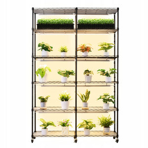 VEVOR 6-Tier Plant Stand with Grow Light, Dual Timer