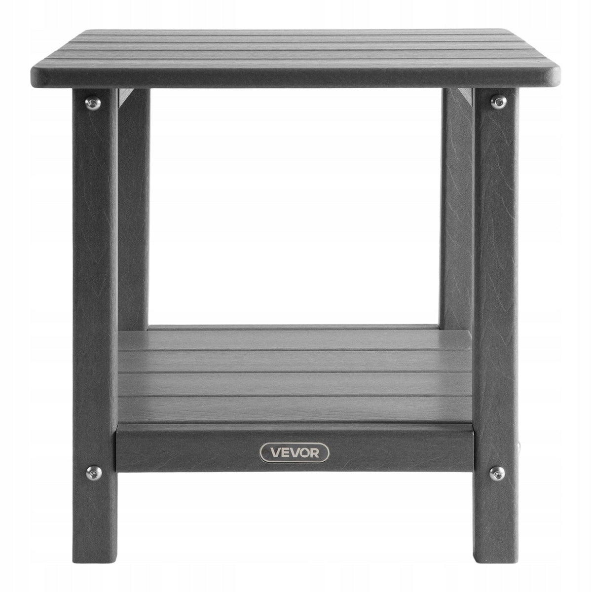 VEVOR HDPE Outdoor Side Table 45x38x44 cm Sturdy Grey