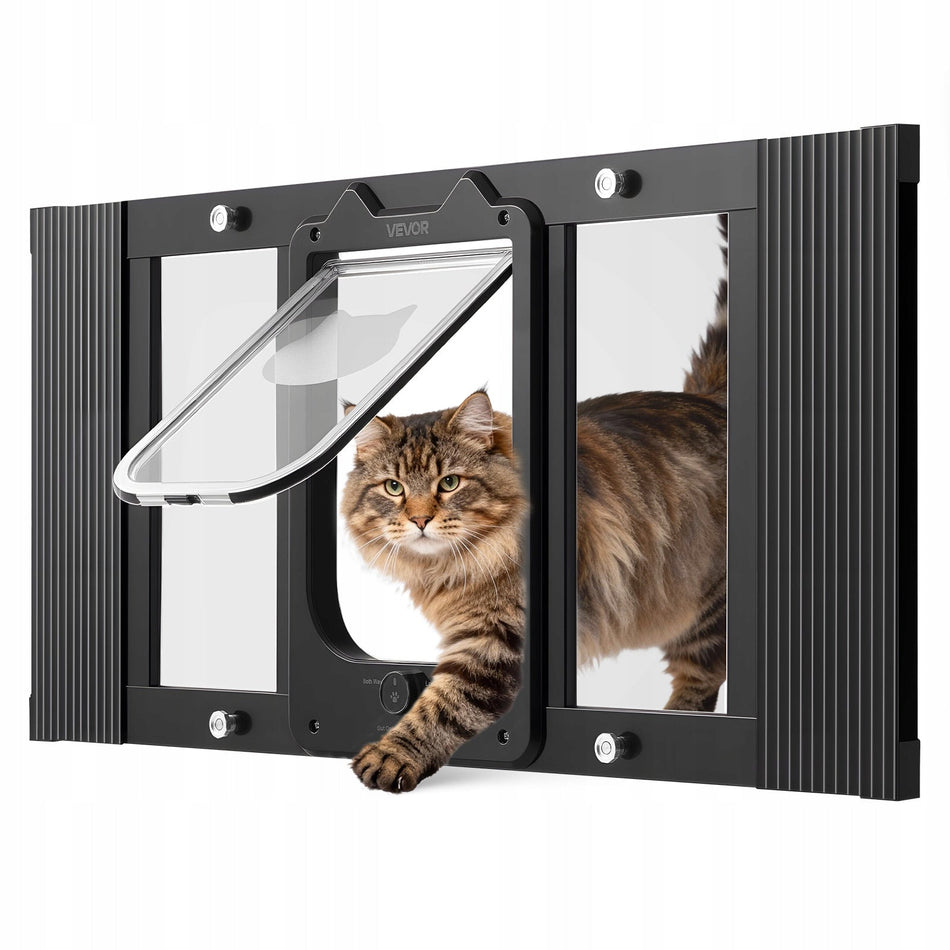 VEVOR CAT FLAP ADJUSTABLE 686-813 MM ALUMINUM BLACK STRONG