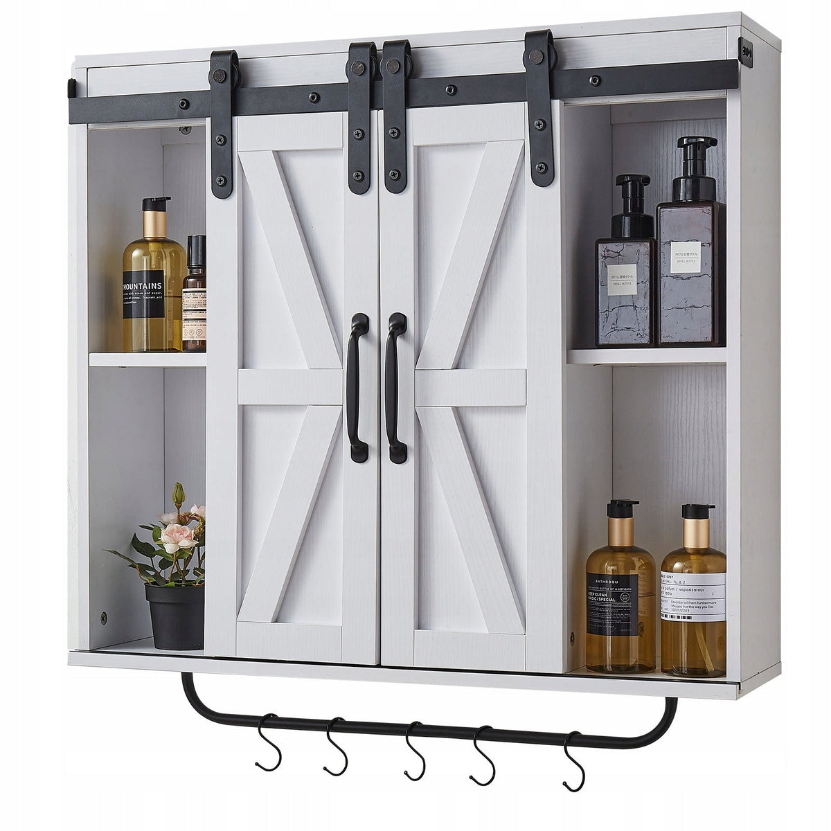 VEVOR Bathroom Cabinet with 2 Sliding Doors and Adjustable Shelves