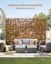 VEVOR METAL SCREEN 3-PANEL 120X50.8X193 CM BROWN SCREEN