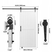 VEVOR 914X2134MM SLIDING DOOR SYSTEM WITH PLANKS STRONG AND EASY INSTALLATION