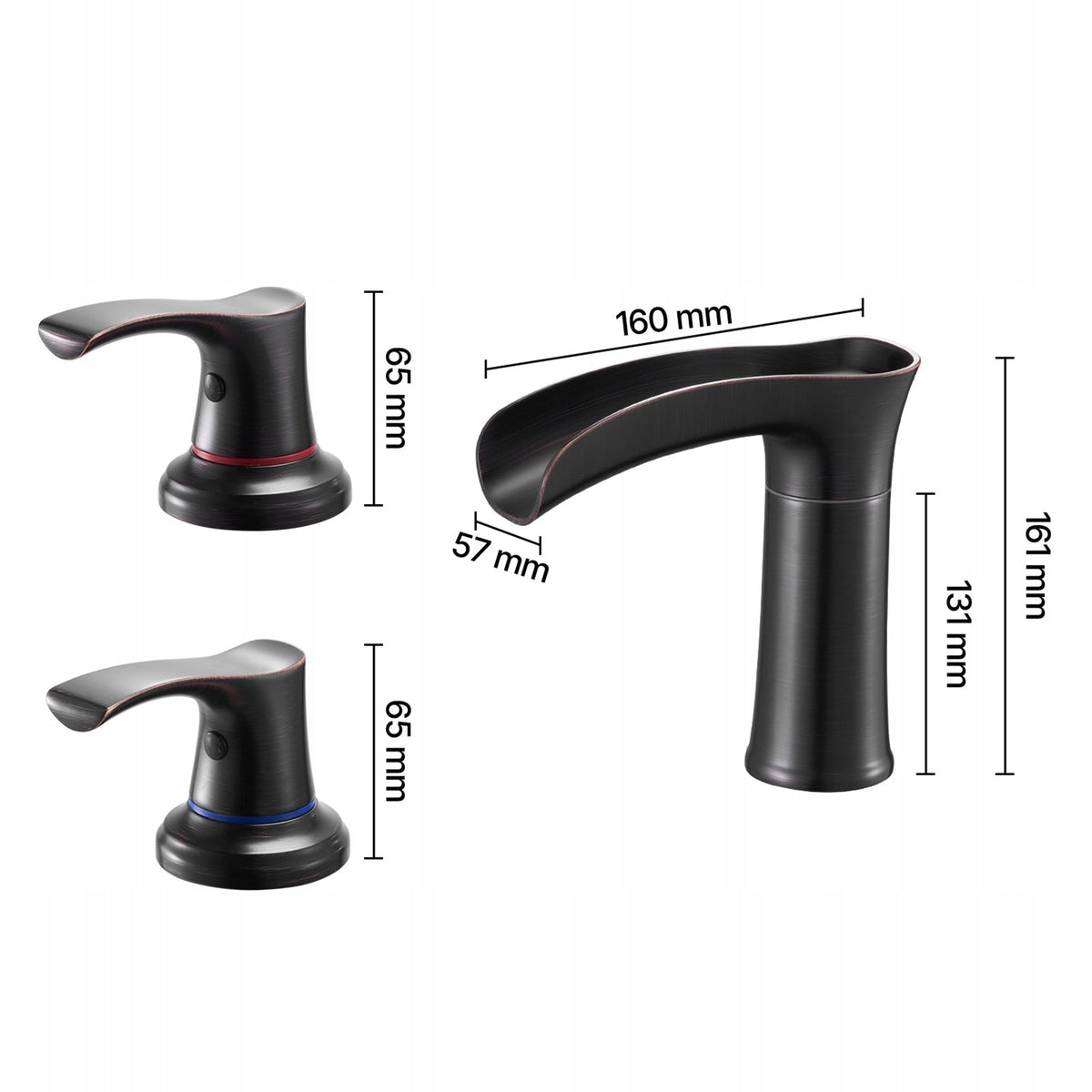 VEVOR ROMAN TUB FAUCET 3-HOLE 2-HANDLE OIL-RUBBED BRONZE SOLID