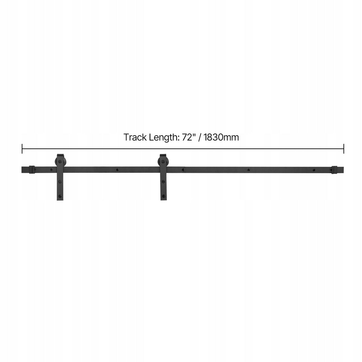 VEVOR SLIDING DOOR SYSTEM 183 CM LOAD CAPACITY 150 KG BLACK SOLID SET