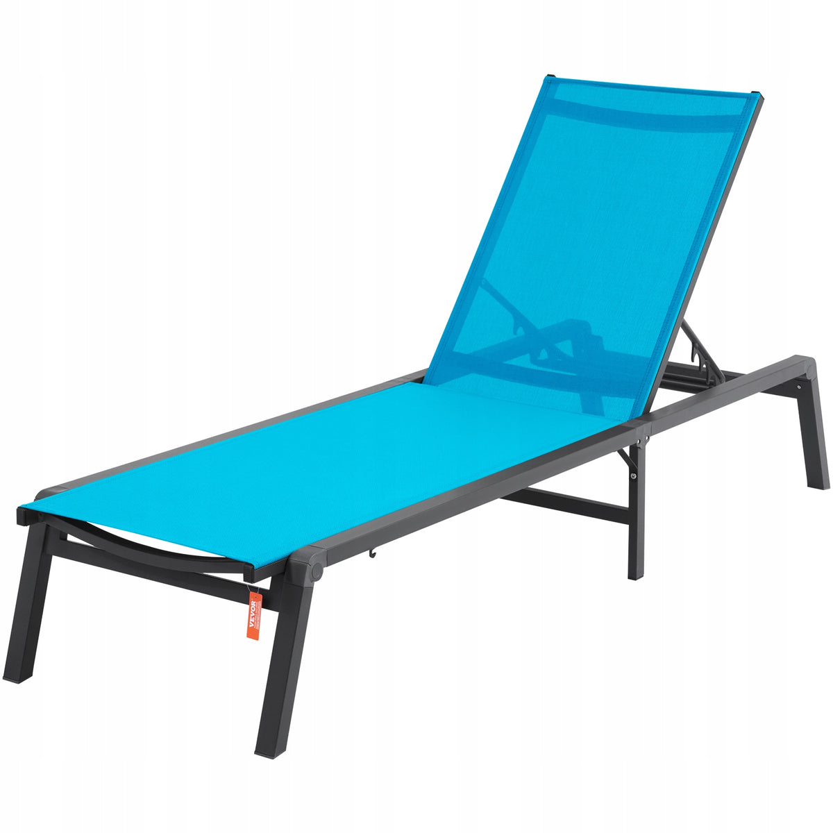 VEVOR GARDEN LOUNGER ALUMINUM SUN LOUNGER WITH 5 ADJUSTMENTS FOLDABLE BLUE