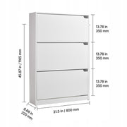 VEVOR SHOE CABINET WITH 3 DROP-DOWN DOORS WHITE SPACE-SAVING