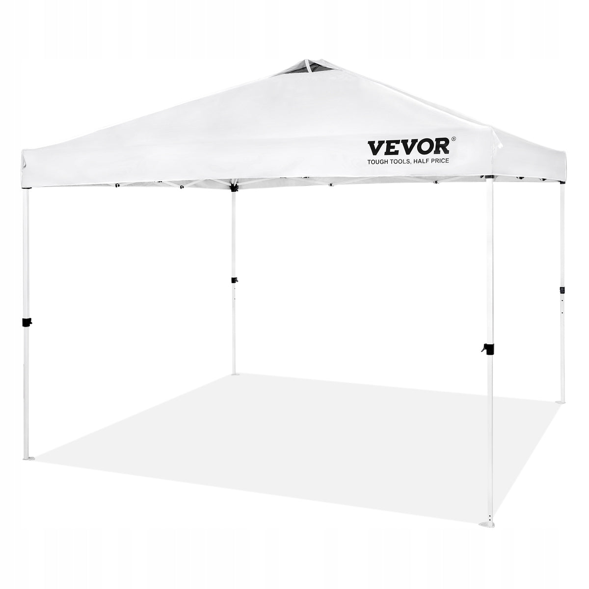 VEVOR FOLDABLE GARDEN GAZEBO 304X304 CM WHITE STEEL FRAME 250D PU