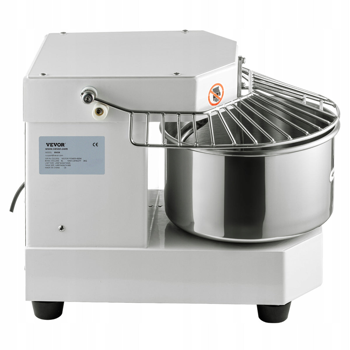 PROFESSIONAL VEVOR DOUGH KNEADER 8L STAINLESS STEEL MIXER